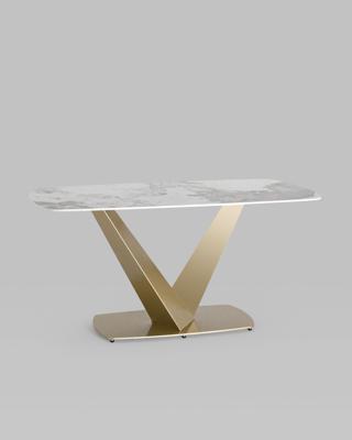 Стол Stool Group Стол обеденный Аврора 160*90 керамика светлая арт. УТ000034889