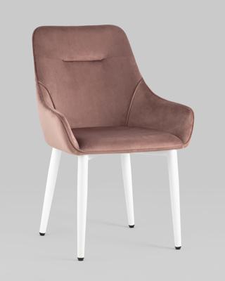 Стул Stool Group Стул Диана велюр пыльно-розовый ножки белые арт. УТ000031293