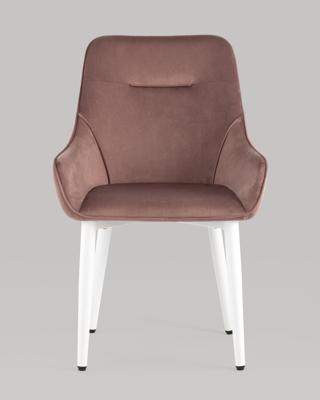 Стул Stool Group Стул Диана велюр пыльно-розовый ножки белые арт. УТ000031293