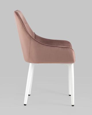 Стул Stool Group Стул Диана велюр пыльно-розовый ножки белые арт. УТ000031293