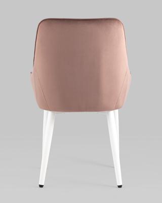 Стул Stool Group Стул Диана велюр пыльно-розовый ножки белые арт. УТ000031293