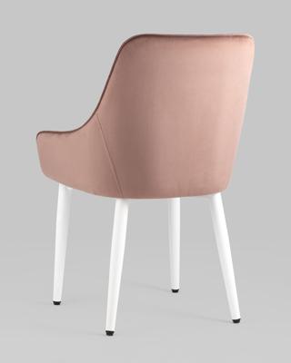 Стул Stool Group Стул Диана велюр пыльно-розовый ножки белые арт. УТ000031293