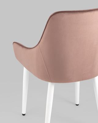 Стул Stool Group Стул Диана велюр пыльно-розовый ножки белые арт. УТ000031293