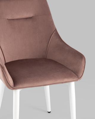 Стул Stool Group Стул Диана велюр пыльно-розовый ножки белые арт. УТ000031293