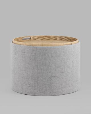 Пуф Stool Group Пуф-столик с ящиком Хюгге L рогожка серый арт. УТ000035341