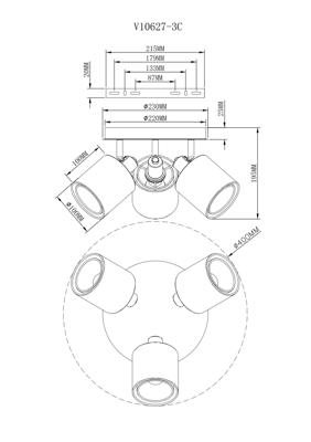 Потолочный светильник Moderli Светильник потолочный Moderli V10627-3C Room арт. УТ000036816