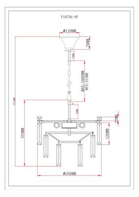 Люстра Moderli Люстра подвесная Moderli V10736-4P Crystal арт. УТ000037825
