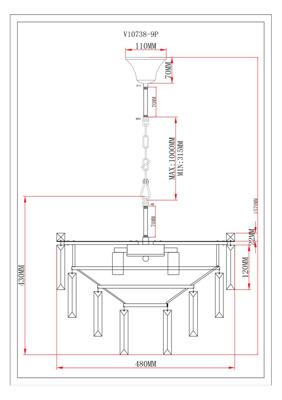 Люстра Moderli Люстра подвесная Moderli V10738-9P Crystal арт. УТ000037827