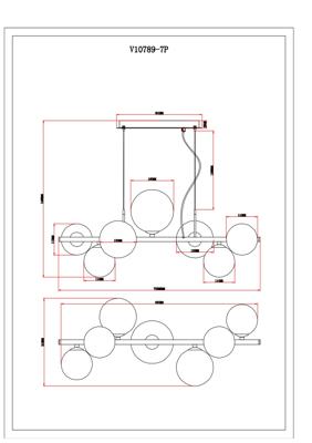 Подвесной светильник Moderli Светильник подвесной Moderli V10789-7P Renny арт. УТ000037878
