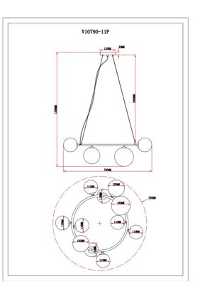 Подвесные светильники Moderli Светильник подвесной Moderli V10790-11P Renny арт. УТ000037879