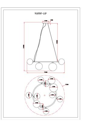 Подвесной светильник Moderli Светильник подвесной Moderli V10797-11P Renny арт. УТ000037886