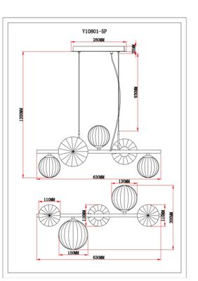 Подвесные светильники Moderli Светильник подвесной Moderli V10801-5P Renny арт. УТ000037890