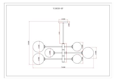 Подвесной светильник Moderli Светильник подвесной Moderli V10838-6P Molecule арт. УТ000037927
