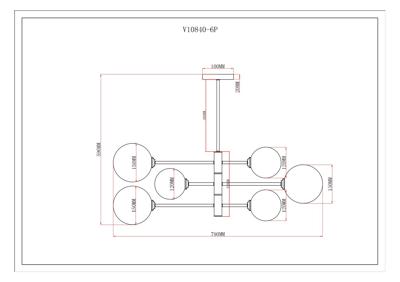 Подвесной светильник Moderli Светильник подвесной Moderli V10840-6P Molecule арт. УТ000037929