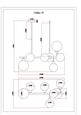 Подвесные светильники Moderli Светильник подвесной Moderli V10841-7P Molecule арт. УТ000037930
