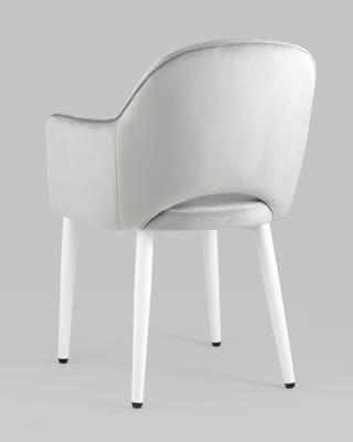 Комплект Stool Group Стул Венера велюр серебристый ножки белые 2 шт арт. УТ000038665