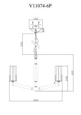 Светильник Moderli Люстра подвесная Moderli V11074-6P Brass арт. УТ000038811