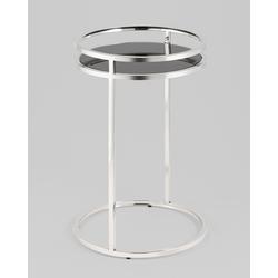 Стол журнальный Stool Group Журнальный столик Гестия 41*60см стекло черное сталь серебро арт. УТ000039401