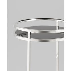Стол журнальный Stool Group Журнальный столик Гестия 41*60см стекло черное сталь серебро арт. УТ000039401