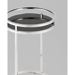 Стол журнальный Stool Group Журнальный столик Гестия 41*60см стекло черное сталь серебро арт. УТ000039401