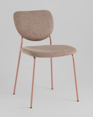 Стул Stool Group Стул обеденный Gigi шенилл коричневый розовые ножки арт. УТ000039033
