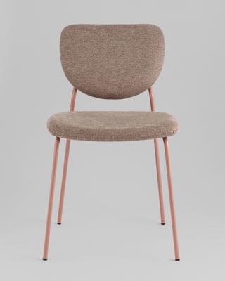 Стул Stool Group Стул обеденный Gigi шенилл коричневый розовые ножки арт. УТ000039033