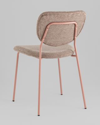 Стул Stool Group Стул обеденный Gigi шенилл коричневый розовые ножки арт. УТ000039033