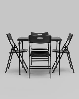 Стол Stool Group Комплект раскладного стола и стульев Кейт черный арт. УТ000038896