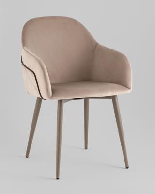 Стул Stool Group Стул Новел New велюр серо-коричневый, ножки бежево-серые арт. УТ000039823