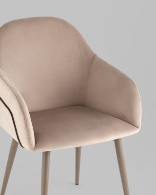 Стул Stool Group Стул Новел New велюр серо-коричневый, ножки бежево-серые арт. УТ000039823