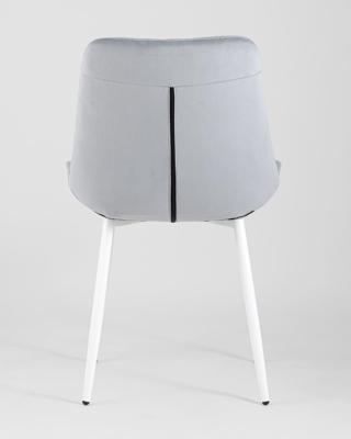 Комплект Stool Group Стул Флекс велюр светло-серый белые ножки 4 шт. арт. УТ000035414