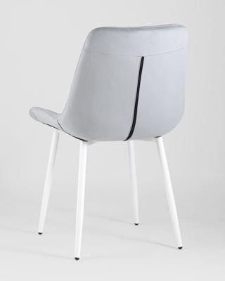 Комплект Stool Group Стул Флекс велюр светло-серый белые ножки 4 шт. арт. УТ000035414