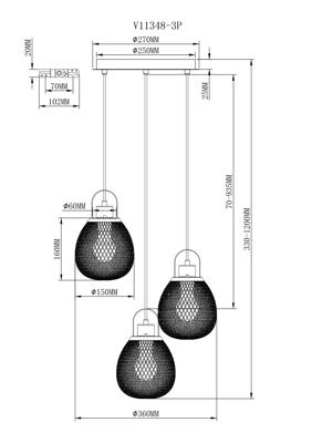Светильник Moderli Светильник подвесной Moderli V11348-3P Campo арт. УТ000039597