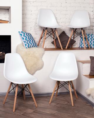 Стул Stool Group Стул Eames Style DSW белый (разборный каркас) арт. УТ000036423