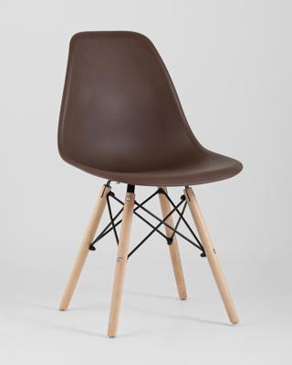 Комплект Stool Group Стул Eames Style DSW коричневый x4 (разборный каркас) арт. УТ000037606