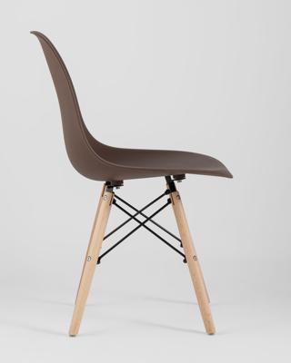 Комплект Stool Group Стул Eames Style DSW коричневый x4 (разборный каркас) арт. УТ000037606