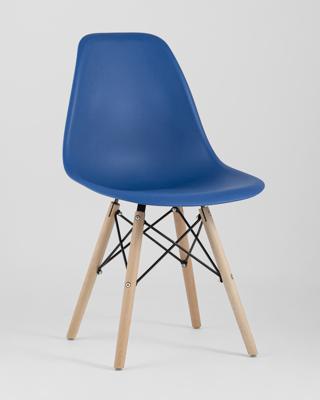 Комплект Stool Group Стул Eames Style DSW синий x4 (разборный каркас) арт. УТ000037610