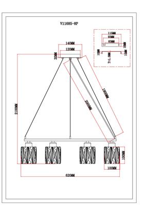 Люстра Moderli Люстра подвесная Moderli V11685-8P Prismique арт. УТ000041598