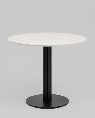 Стол Stool Group Стол круглый Фризбин D90, столешница МДФ ледяной камень, основание металл черный арт. УТ000041628