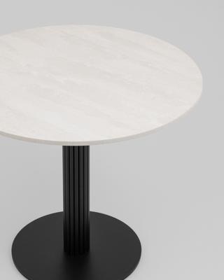 Стол Stool Group Стол круглый Фризбин D90, столешница МДФ ледяной камень, основание металл черный арт. УТ000041628