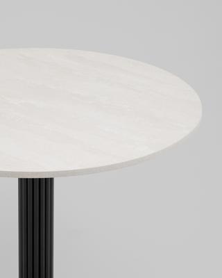 Стол Stool Group Стол круглый Фризбин D90, столешница МДФ ледяной камень, основание металл черный арт. УТ000041628