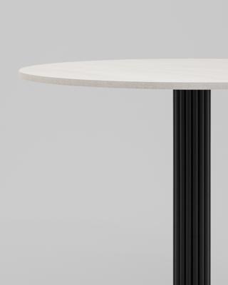 Стол Stool Group Стол круглый Фризбин D90, столешница МДФ ледяной камень, основание металл черный арт. УТ000041628