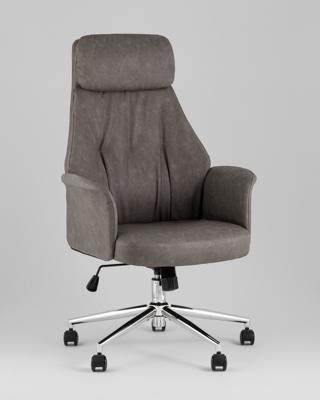 Офисное кресло TopChairs Кресло офисное TopChairs Neoma серый экокожа арт. УТ000041775