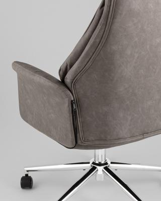 Офисное кресло TopChairs Кресло офисное TopChairs Neoma серый экокожа арт. УТ000041775