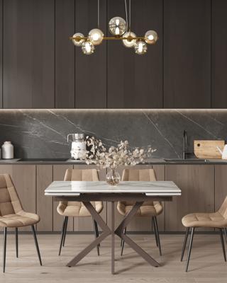 Стол Stool Group Стол раскладной Marmer 120-180*80*76 керамика капучино арт. УТ000039730