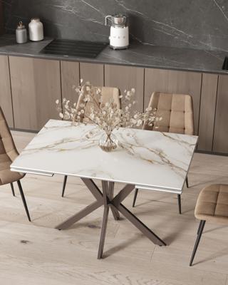 Стол Stool Group Стол раскладной Marmer 120-180*80*76 керамика капучино арт. УТ000039730