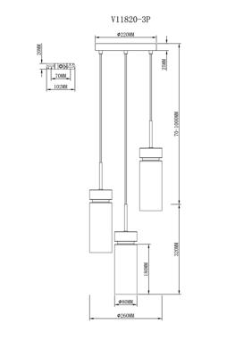 Подвесной светильник Moderli Светильник подвесной Moderli V11820-3P Almero арт. УТ000041837