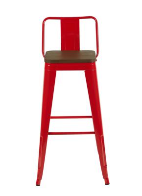 Стул барный Stool Group Стул барный TOLIX со спинкой красный глянцевый + темное дерево KD 4 шт. арт. УТ000042403