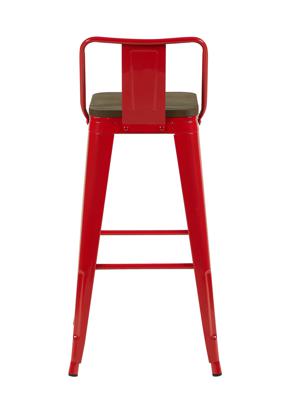 Стул барный Stool Group Стул барный TOLIX со спинкой красный глянцевый + темное дерево KD 4 шт. арт. УТ000042403
