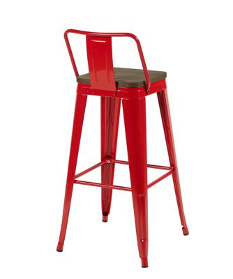 Стул барный Stool Group Стул барный TOLIX со спинкой красный глянцевый + темное дерево KD 4 шт. арт. УТ000042403